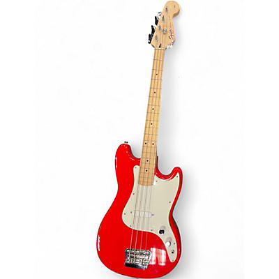 Used Squier BRONCO BASS Candy Apple Red Electric Bass Guitar