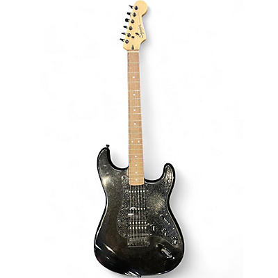 Used Squier BULLET STRATOCASTER HT HSS BLACK SPARKLE Solid Body Electric Guitar