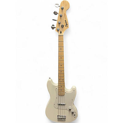 Used Squier Bronco Alpine White Electric Bass Guitar