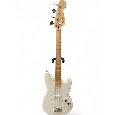 Used Squier Bronco Arctic White Electric Bass Guitar