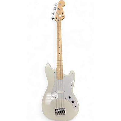 Used Squier Bronco Arctic White Electric Bass Guitar