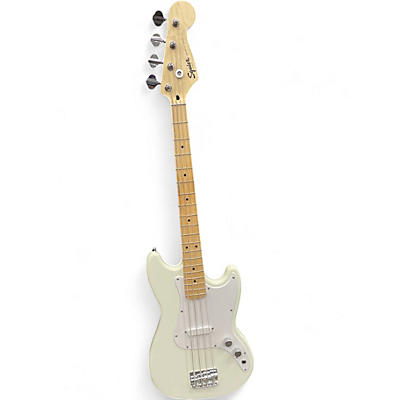 Used Squier Bronco Arctic White Electric Bass Guitar