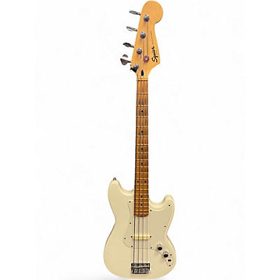 Used Squier Bronco Arctic White Electric Bass Guitar