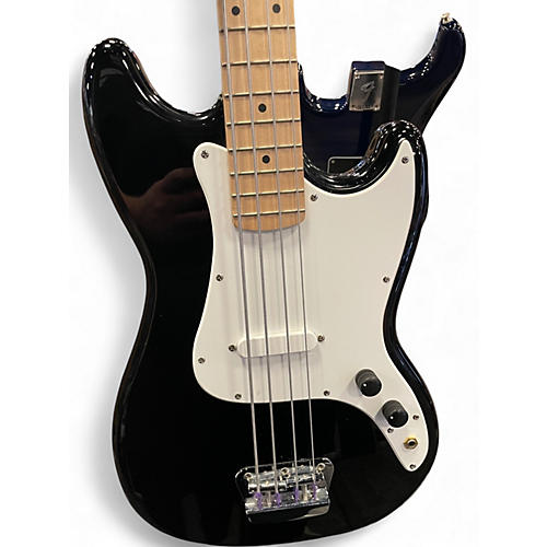Used Squier Bronco Black and White Electric Bass Guitar Black and White