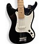 Used Squier Bronco Black and White Electric Bass Guitar Black and White