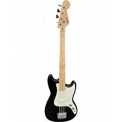 Used Squier Bronco Black and White Electric Bass Guitar
