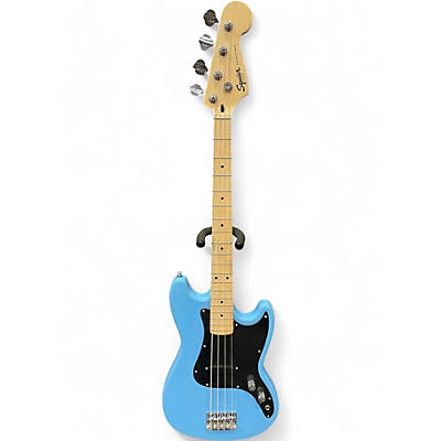 Used Squier Bronco Blue Electric Bass Guitar