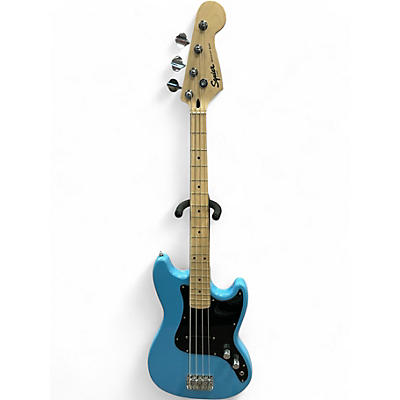 Used Squier Bronco Blue Electric Bass Guitar