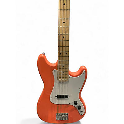 Used Squier Bronco Pink Electric Bass Guitar
