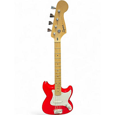 Used Squier Bronco Red Electric Bass Guitar