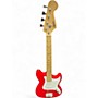 Used Squier Bronco Red Electric Bass Guitar Red