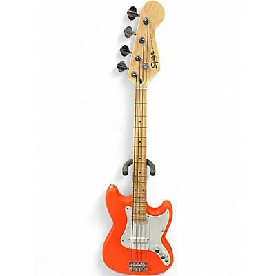 Used Squier Bronco Tahitian Coral Electric Bass Guitar