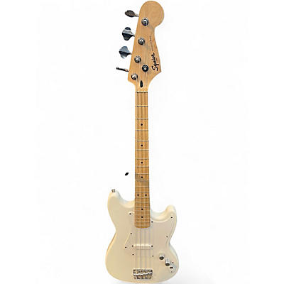 Used Squier Bronco White Electric Bass Guitar