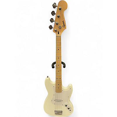Used Squier Bronco White Electric Bass Guitar