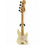 Used Squier Bronco White Electric Bass Guitar White