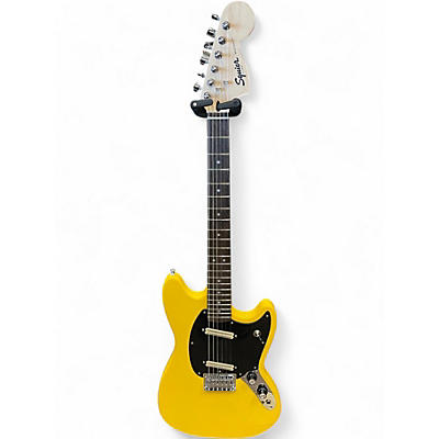 Used Squier Bullet Mustang SS Graffiti Yellow Solid Body Electric Guitar
