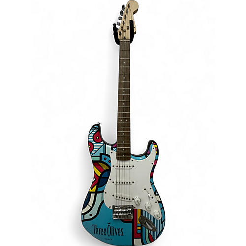 Used Squier Bullet Stratocaster Blue Solid Body Electric Guitar Blue