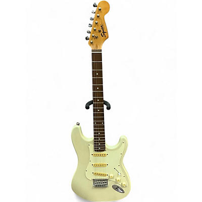 Used Squier Bullet Stratocaster Hardtail Antique White Solid Body Electric Guitar