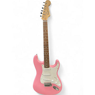 Used Squier Bullet Stratocaster Pink Solid Body Electric Guitar