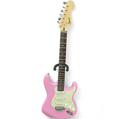 Used Squier Bullet Stratocaster Pink Solid Body Electric Guitar