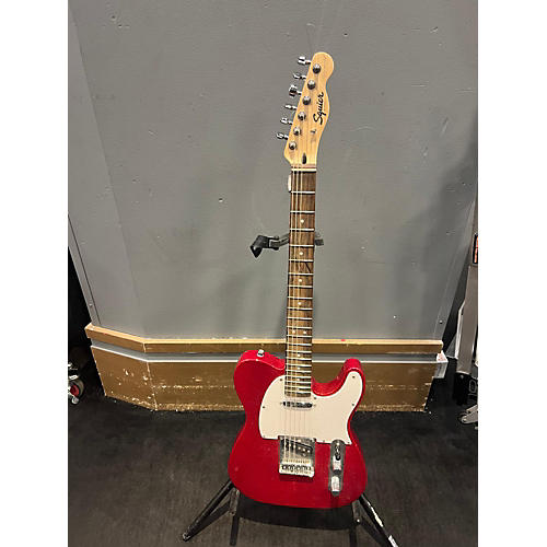 Squier Used Squier Bullet Telecaster Red Sparkle Solid Body Electric Guitar Red Sparkle