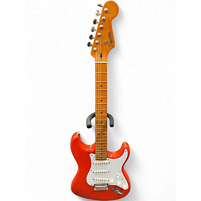 Used Squier Classic Vibe 1950S Stratocaster Fiesta Red Solid Body Electric Guitar