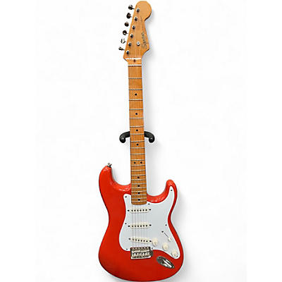 Used Squier Classic Vibe 1950S Stratocaster Fiesta Red Solid Body Electric Guitar