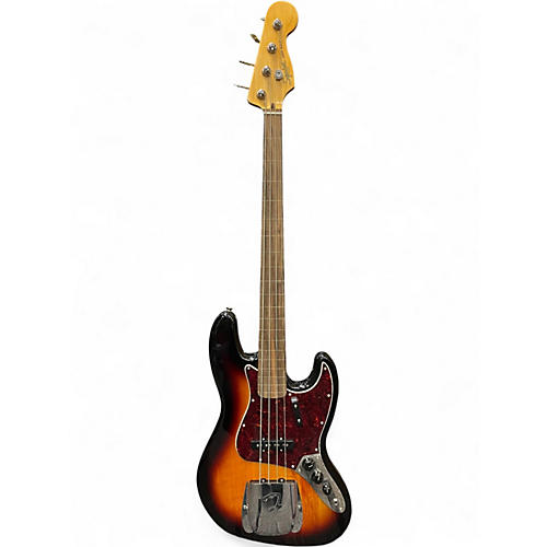 Used Squier Classic Vibe '60s Fretless Jazz Bass 3 Color Sunburst Electric Bass Guitar 3 Color Sunburst
