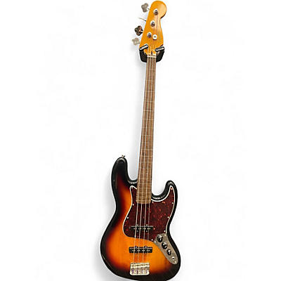 Used Squier Classic Vibe '60s Jazz Bass Fretless 2 Color Sunburst Electric Bass Guitar