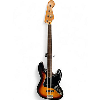 Used Squier Classic Vibe 60s Jazz Bass Fretless 3 Color Sunburst Electric Bass Guitar