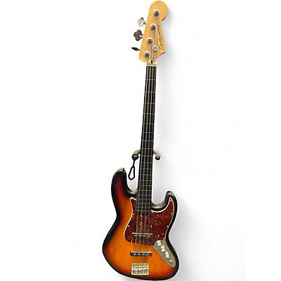 Used Squier Classic Vibe 60s Jazz Bass Fretless 3 Tone Sunburst Electric Bass Guitar