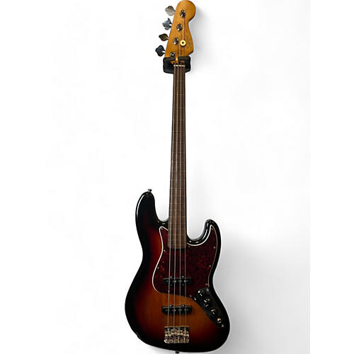 Squier Used Squier Classic Vibe 60's Jazz Bass fretless 3 Tone Sunburst Electric Bass Guitar 3 Tone Sunburst