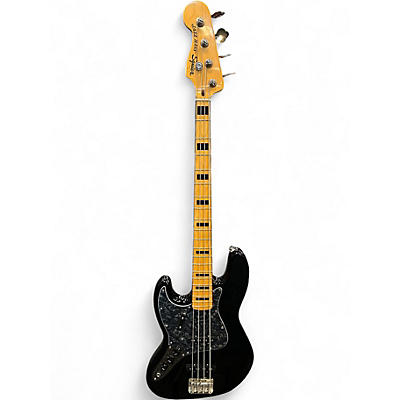 Used Squier Classic Vibe 70s Jazz Bass Left Handed Black Electric Bass Guitar