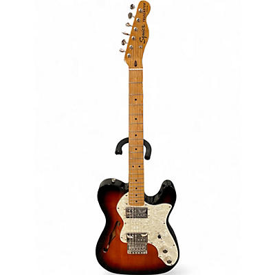 Used Squier Classic Vibe 70s Thinline Telecaster 3 Tone Sunburst Hollow Body Electric Guitar