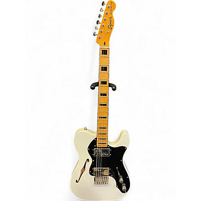 Used Squier Classic Vibe 70s Thinline Telecaster Pearl White Hollow Body Electric Guitar