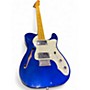 Used Squier Classic Vibe Telecaster Thinline Blue Hollow Body Electric Guitar Blue