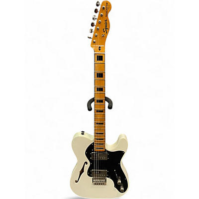 Used Squier Classic Vibe Telecaster Thinline WHITE AND BLACK Hollow Body Electric Guitar