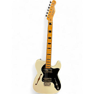 Used Squier Classic Vibe Telecaster Thinline White Hollow Body Electric Guitar