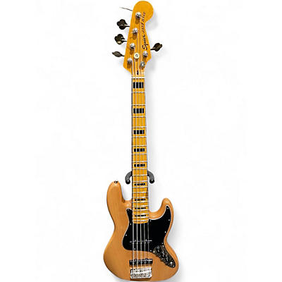 Used Squier Classic Vibes 70's Jazz Bass V Natural Electric Bass Guitar
