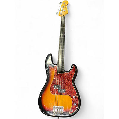 Used Squier Classic vibe 60s Fretless Precision Bass 3 Tone Sunburst Electric Bass Guitar