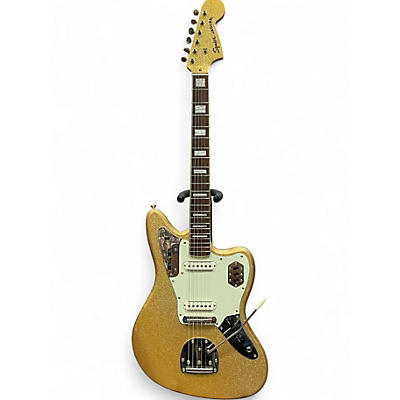 Used Squier Classic vibe 70s jaguar Gold Sparkle Solid Body Electric Guitar