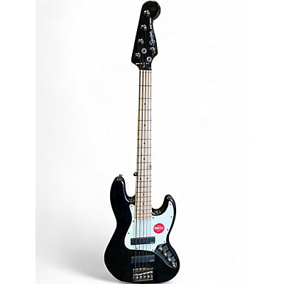 Used Squier Contemporary Active Jazz Bass HH V Black Electric Bass Guitar