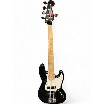 Used Squier Contemporary Active Jazz Bass HH V Black Electric Bass Guitar