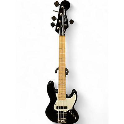 Used Squier Contemporary Active Jazz Bass HH V Black Electric Bass Guitar