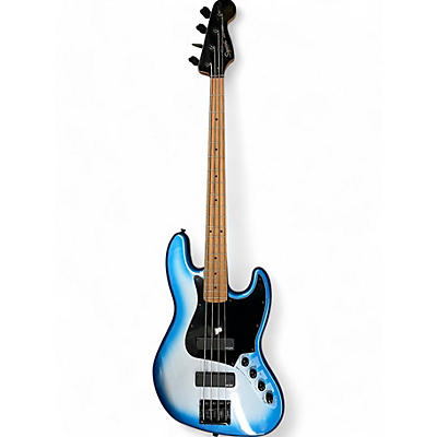 Used Squier Contemporary Active Jazz Bass HH V Blue Burst Electric Bass Guitar