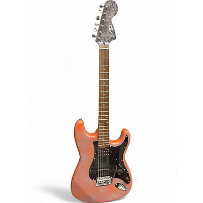 Used Squier Custom Strat Red and Silver Sparkle Solid Body Electric Guitar