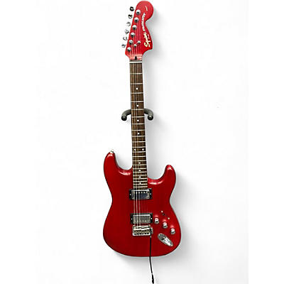 Used Squier DELUXE FAT STRATOCASTER Satin Red Solid Body Electric Guitar