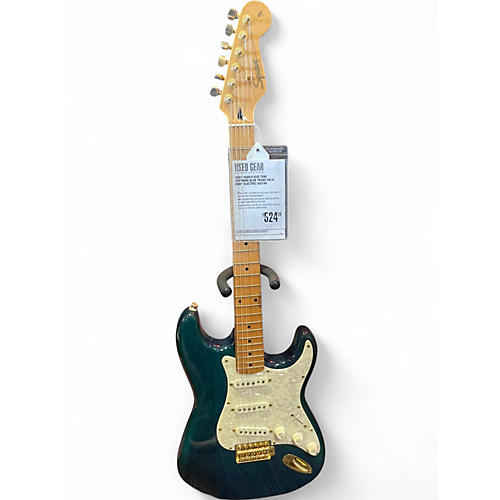 Used Squier DUO TONE Sapphire Blue Trans Solid Body Electric Guitar Sapphire Blue Trans