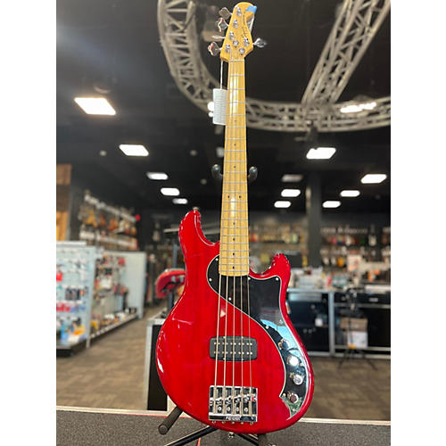 Squier Used Squier Deluxe Dimension Bass V 5 String CHERRY RED Electric Bass Guitar CHERRY RED