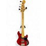 Used Squier Deluxe Dimension Bass V 5 String Crimson Red Trans Electric Bass Guitar Crimson Red Trans